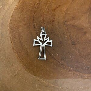 RETIRED James Avery Holy Spirit Cross Pendant, Sterling Silver